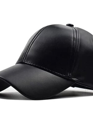 Genuine leather baseball cap for men