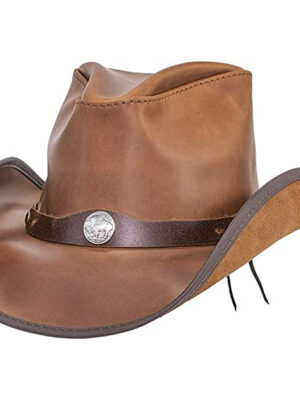 Western Leather Cowboy Hat